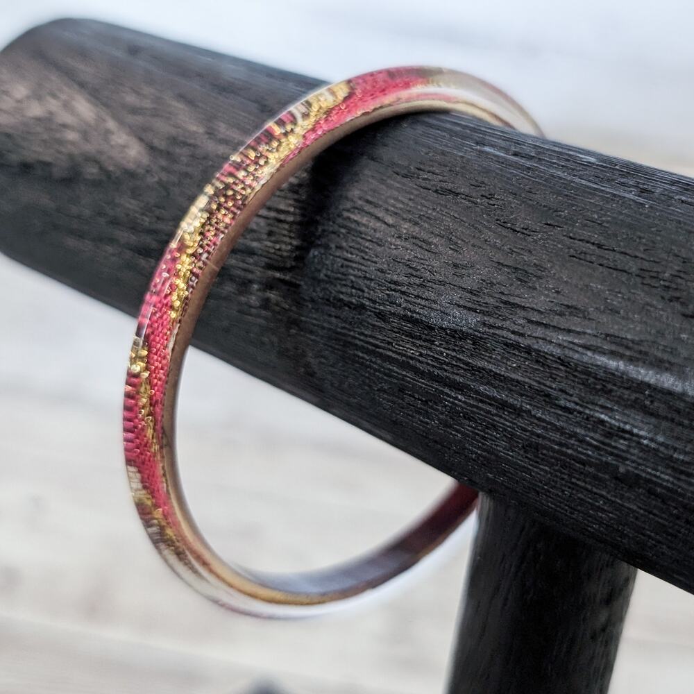 Vintage Bracelet Unusual Pink Bangle